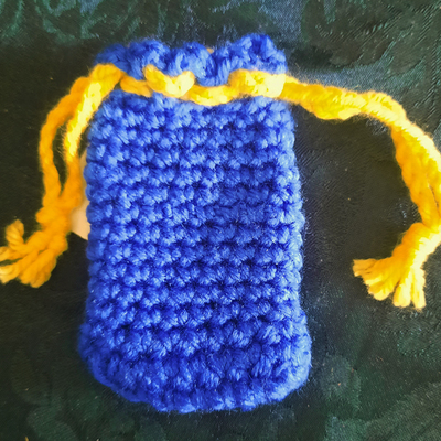 Pouch -  blue with yellow tie