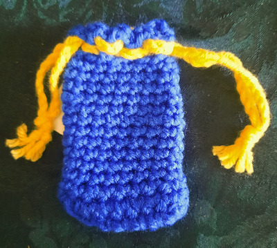 Pouch -  Blue with Yellow Tie