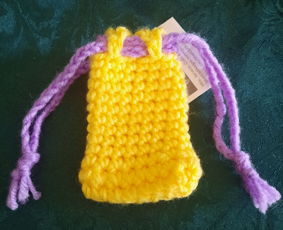Pouch - Yellow with Lavender Tie