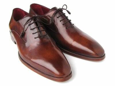 New Handmade Men's Plain Toe Brown Calfskin Oxfords Shoes