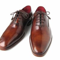 New Handmade Men's Plain Toe Brown Calfskin Oxfords Shoes - Thumbnail 2
