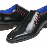 New Handmade Men's Side Lace Oxfords Black Polished Leather Shoes - Thumbnail 3