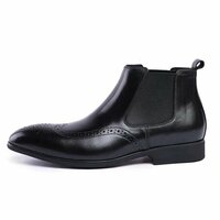 New Handmade Men's Casual Vintage Black Leather Ankle Dress Chelsea Boots - Thumbnail 3