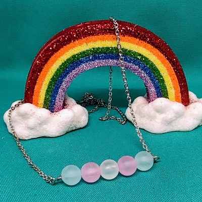 Transgender pride necklace