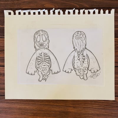 Original concept sketch - “half walker” walking dead mystery mini