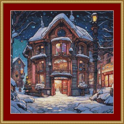 Winter snow cross stitch pattern