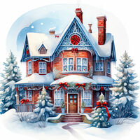 Winter House Cross Stitch Pattern - Thumbnail 2