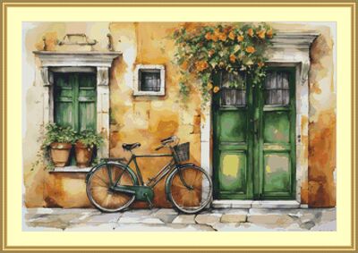 Village House Cross Stitch Pattern