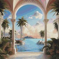 Villa Cross Stitch Pattern - Thumbnail 1