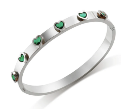 Heart CZ bangle Valentines Day