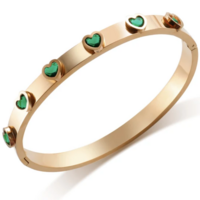 Heart CZ bangle Valentines Day - Thumbnail 4