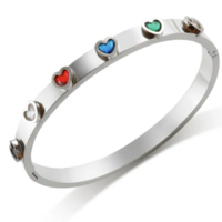 Heart CZ bangle Valentines Day - Thumbnail 6