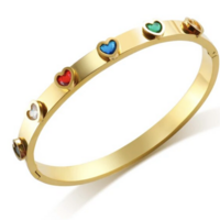 Heart CZ bangle Valentines Day - Thumbnail 7