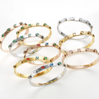 Heart CZ bangle Valentines Day - Thumbnail 8