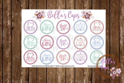 Nursing Themed 1" Round Digital Cabochon Image