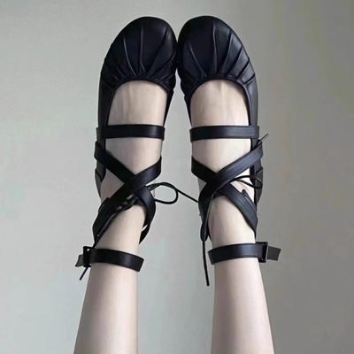 Cross Strap Ballet Style Flats Shoes