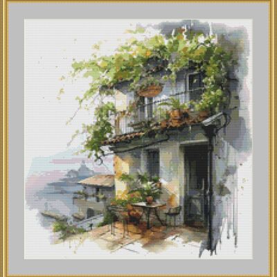 Terrace cross stitch pattern