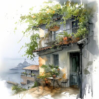 Terrace Cross Stitch Pattern - Thumbnail 2