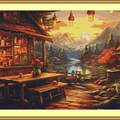 Tavern cross stitch pattern