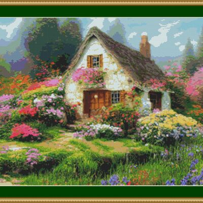 Sweet cottage cross stitch pattern