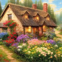 Summer Cottage Cross Stitch Pattern - Thumbnail 2