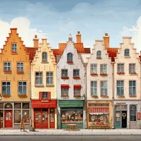 Shops Cross Stitch Pattern - Thumbnail 2