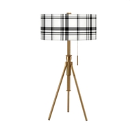 Tripoli Adjustable Table Lamp - Farmhouse Pattern Shades - SBC-TRIPOLI-BRASS-SANDDOLLAR_GRAY - Thumbnail 2