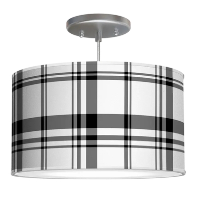 Chicago drum pendant light - chicago18-blackplaid - Thumbnail 5