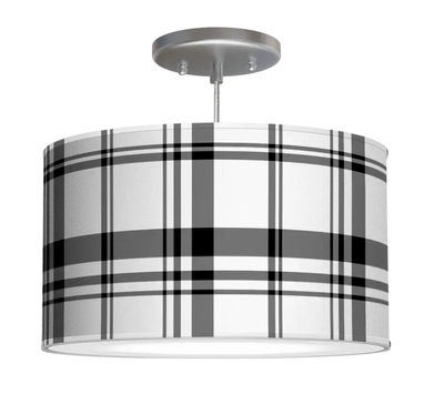 CHICAGO DRUM PENDANT LIGHT - CHICAGO18-BLACKPLAID