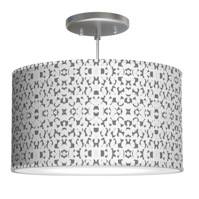 Chicago drum pendant light - chicago18-blackplaid