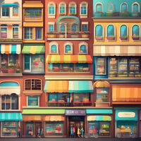 Shops Galore Cross Stitch Pattern - Thumbnail 2