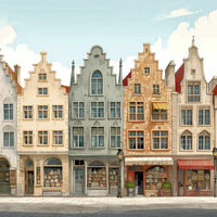 Row Of Shops Cross Stitch Pattern - Thumbnail 2