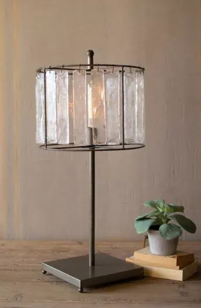 Glass Chimes And Raw Metal Table Lamp - CQ7502