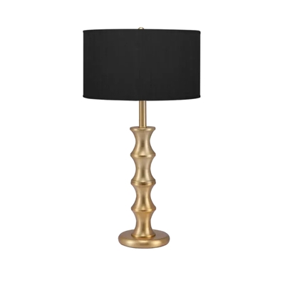 Bamboo table lamp - brushed brass finish base - sbc-bamboo brass gunmetal - Thumbnail 5