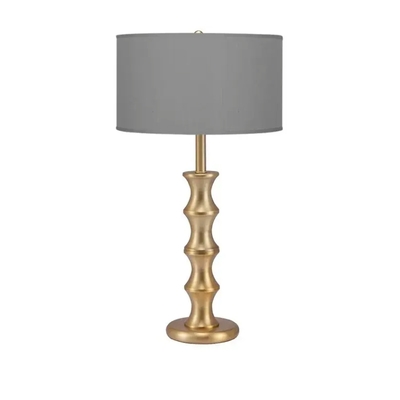 Bamboo table lamp - brushed brass finish base - sbc-bamboo brass gunmetal