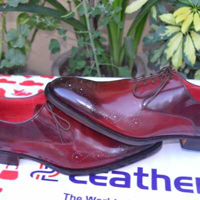  crafted leather new men burgundy calf oxford dress shoes  - Thumbnail 5