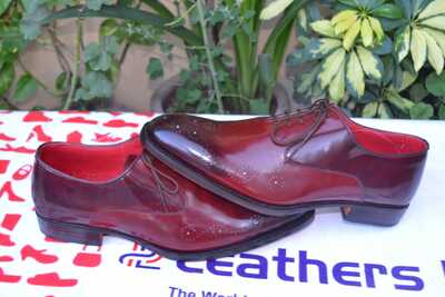  Crafted Leather New Men Burgundy Calf Oxford Dress Shoes 