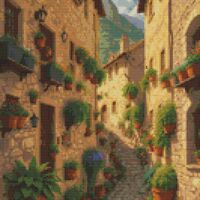 Narrow Alleyway Cross Stitch Pattern - Thumbnail 1