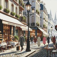 Morning Cafes Cross Stitch Pattern - Thumbnail 1