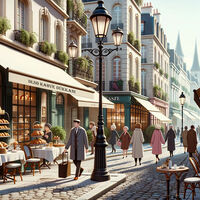 Morning Cafes Cross Stitch Pattern - Thumbnail 2