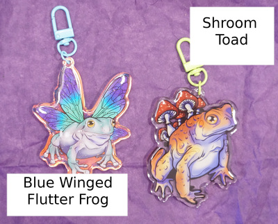 Blue Frog or Shroom Toad Key-Chains 