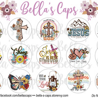 Christian Sayings 1" Round Digital Cabochon Image - Thumbnail 1