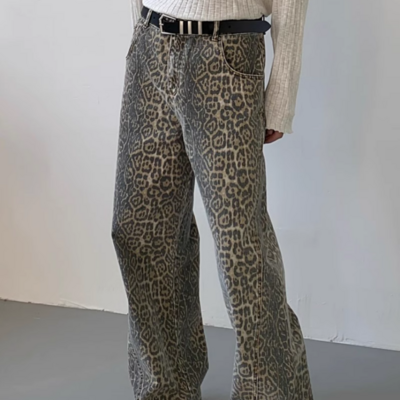 Women's retro camo leopard jeans a vol.2