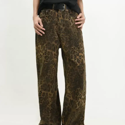 Women's vintage leopard print jeans s vol.1