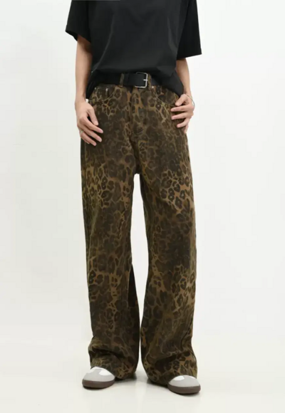 Women's Vintage leopard print jeans S Vol.1