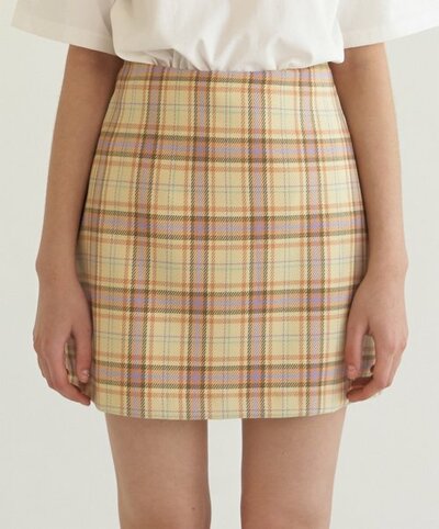 Manon Plaid Yellow Skirt