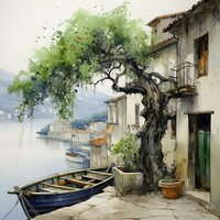 Moored Boat Cross Stitch Pattern - Thumbnail 2