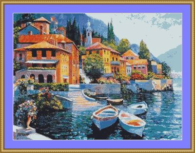 Lakeside Villa Cross Stitch Pattern