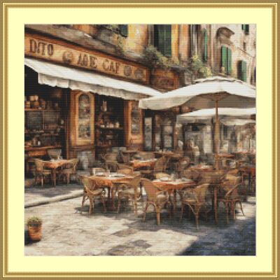 Italian cafe cross stitch pattern