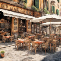 Italian Cafe Cross Stitch Pattern - Thumbnail 2